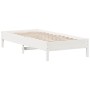 Massives Bettgestell aus weißem Kiefernholz, 100 x 200 cm von vidaXL, Betten und Lattenroste - Ref: Foro24-842707, Preis: 84,...