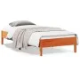 Estructura de cama madera maciza de pino marrón cera 90x200 cm de vidaXL, Camas y somieres - Ref: Foro24-842713, Precio: 81,2...