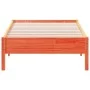 Estructura de cama madera maciza de pino marrón cera 90x200 cm de vidaXL, Camas y somieres - Ref: Foro24-842713, Precio: 81,2...