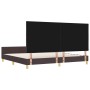 Estructura de cama con cabecera Marrón oscuro 200 x 200 cm tela