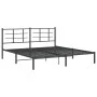 Bed frame with black metal headboard 183x213 cm by vidaXL, Beds and slatted bases - Ref: Foro24-355566, Price: 105,60 €, Disc...