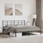 Bed frame with black metal headboard 183x213 cm by vidaXL, Beds and slatted bases - Ref: Foro24-355566, Price: 105,60 €, Disc...
