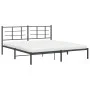 Bed frame with black metal headboard 183x213 cm by vidaXL, Beds and slatted bases - Ref: Foro24-355566, Price: 105,60 €, Disc...