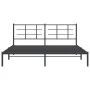 Bed frame with black metal headboard 183x213 cm by vidaXL, Beds and slatted bases - Ref: Foro24-355566, Price: 105,60 €, Disc...