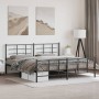 Black metal headboard and footboard bed frame 193x203 cm by vidaXL, Beds and slatted bases - Ref: Foro24-355585, Price: 132,8...