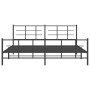 Black metal headboard and footboard bed frame 193x203 cm by vidaXL, Beds and slatted bases - Ref: Foro24-355585, Price: 132,8...