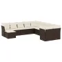 Gartensofa-Set 11-teilig mit braunen synthetischen Rattankissen von vidaXL, Gartensets - Ref: Foro24-3250452, Preis: 664,69 €...