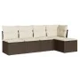 5-piece garden dining set and brown synthetic rattan cushions by vidaXL, Garden sets - Ref: Foro24-3249362, Price: 283,65 €, ...