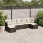 7-piece garden sofa set with brown PE rattan cushions by vidaXL, Garden sets - Ref: Foro24-3249872, Price: 406,17 €, Discount: %