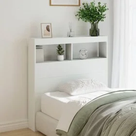 Bettkopfteil mit weißer LED 100x17x102 cm von vidaXL, Kopf- und Fußteile - Ref: Foro24-839182, Preis: 72,65 €, Rabatt: %