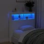 Bed headboard with white LED 100x17x102 cm by vidaXL, Headboards and footboards - Ref: Foro24-839182, Price: 72,65 €, Discoun...