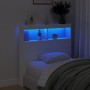 Bettkopfteil mit weißer LED 100x17x102 cm von vidaXL, Kopf- und Fußteile - Ref: Foro24-839182, Preis: 74,34 €, Rabatt: %