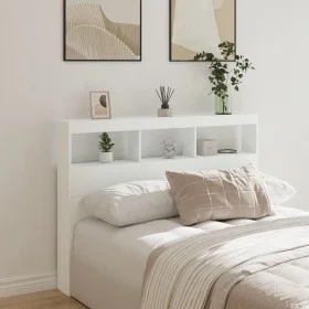 Bed headboard with white LED 140x17x102 cm by vidaXL, Headboards and footboards - Ref: Foro24-839196, Price: 93,11 €, Discoun...