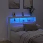 Bed headboard with white LED 140x17x102 cm by vidaXL, Headboards and footboards - Ref: Foro24-839196, Price: 93,11 €, Discoun...
