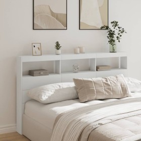 Bed headboard with white LED 180x17x102 cm by vidaXL, Headboards and footboards - Ref: Foro24-839210, Price: 113,58 €, Discou...