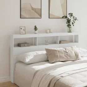 Bed headboard with white LED 180x17x102 cm by vidaXL, Headboards and footboards - Ref: Foro24-839210, Price: 111,78 €, Discou...