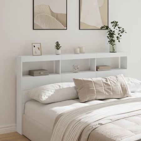 Bettkopfteil mit weißer LED 180x17x102 cm von vidaXL, Kopf- und Fußteile - Ref: Foro24-839210, Preis: 113,58 €, Rabatt: %