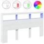 Bettkopfteil mit weißer LED 180x17x102 cm von vidaXL, Kopf- und Fußteile - Ref: Foro24-839210, Preis: 111,78 €, Rabatt: %