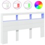 Bettkopfteil mit weißer LED 180x17x102 cm von vidaXL, Kopf- und Fußteile - Ref: Foro24-839210, Preis: 113,58 €, Rabatt: %