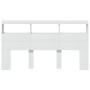 Bed headboard with white LED 180x17x102 cm by vidaXL, Headboards and footboards - Ref: Foro24-839210, Price: 113,58 €, Discou...
