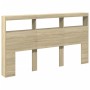 Bettkopfteil mit LED Sonoma-Eiche 180x17x102 cm von vidaXL, Kopf- und Fußteile - Ref: Foro24-839212, Preis: 116,87 €, Rabatt: %