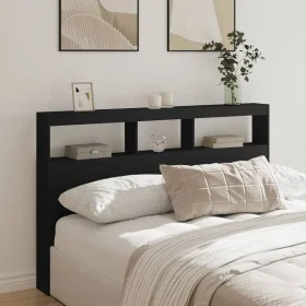 Bed headboard with black LED 160x17x102 cm by vidaXL, Headboards and footboards - Ref: Foro24-839204, Price: 98,69 €, Discoun...