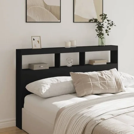 Bed headboard with black LED 160x17x102 cm by vidaXL, Headboards and footboards - Ref: Foro24-839204, Price: 98,69 €, Discoun...