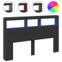 Bed headboard with black LED 160x17x102 cm by vidaXL, Headboards and footboards - Ref: Foro24-839204, Price: 98,69 €, Discoun...