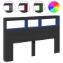 Cabecero de cama con LED negro 160x17x102 cm de vidaXL, Cabeceros y pies de cama - Ref: Foro24-839204, Precio: 100,87 €, Desc...