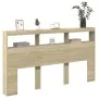 Cabecero de cama con LED roble Sonoma 180x17x102 cm de vidaXL, Cabeceros y pies de cama - Ref: Foro24-839212, Precio: 115,02 ...