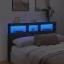 Bed headboard with black LED 160x17x102 cm by vidaXL, Headboards and footboards - Ref: Foro24-839204, Price: 98,69 €, Discoun...