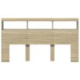 Cabecero de cama con LED roble Sonoma 180x17x102 cm de vidaXL, Cabeceros y pies de cama - Ref: Foro24-839212, Precio: 116,75 ...
