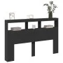 Bed headboard with black LED 160x17x102 cm by vidaXL, Headboards and footboards - Ref: Foro24-839204, Price: 98,69 €, Discoun...
