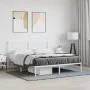 Bettgestell aus Metall mit weißem Kopfteil 150x200 cm von vidaXL, Betten und Lattenroste - Ref: Foro24-376277, Preis: 101,85 ...
