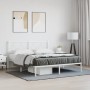 Bettgestell aus Metall mit weißem Kopfteil 150x200 cm von vidaXL, Betten und Lattenroste - Ref: Foro24-376277, Preis: 103,30 ...