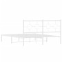Estructura de cama de metal con cabecero blanca 150x200 cm de vidaXL, Camas y somieres - Ref: Foro24-376277, Precio: 103,20 €...