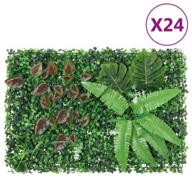   Valla de plantas artificiales 24 uds verde 40x60 cm de vidaXL, Jardín - Ref: Foro24-366649, Precio: 181,54 €