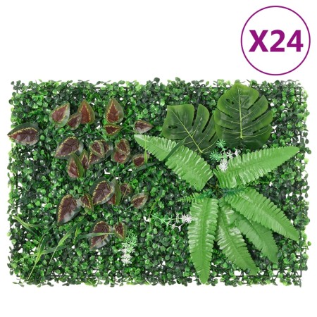   Valla de plantas artificiales 24 uds verde 40x60 cm de vidaXL, Jardín - Ref: Foro24-366649, Precio: 181,54 €