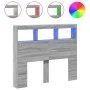 Bed headboard with LED light Sonoma gray 100x17x102 cm by vidaXL, Headboards and footboards - Ref: Foro24-839194, Price: 76,8...