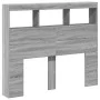 Bed headboard with LED light Sonoma gray 100x17x102 cm by vidaXL, Headboards and footboards - Ref: Foro24-839194, Price: 76,8...
