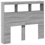 Bettkopfteil mit LED-Licht Sonomagrau 100x17x102 cm von vidaXL, Kopf- und Fußteile - Ref: Foro24-839194, Preis: 78,03 €, Raba...