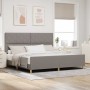 Estructura de cama con cabecera Taupé 200 x 200 cm tela