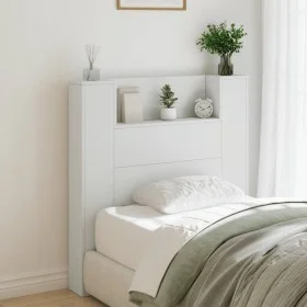 Bettkopfteil mit weißem LED-Licht 100x16,5x103,5 cm von vidaXL, Kopf- und Fußteile - Ref: Foro24-839231, Preis: 81,09 €, Raba...