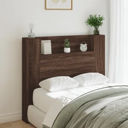 Oak brown headboard with LED light 120x16.5x103.5 cm by vidaXL, Headboards and footboards - Ref: Foro24-839244, Price: 88,56 ...