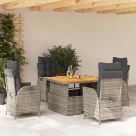 5-piece garden dining set with gray synthetic rattan cushions by vidaXL, Garden sets - Ref: Foro24-3277461, Price: 657,48 €, ...