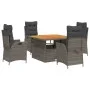 5-piece garden dining set with gray synthetic rattan cushions by vidaXL, Garden sets - Ref: Foro24-3277461, Price: 717,89 €, ...