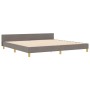 Estructura de cama con cabecera Taupé 200 x 200 cm tela
