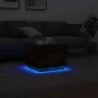 Coffee table with LED lights smoked oak 50x50x40 cm by vidaXL, Coffee table - Ref: Foro24-839872, Price: 46,36 €, Discount: %