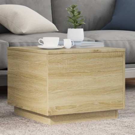 Coffee table with LED lights Sonoma oak 50x50x40 cm by vidaXL, Coffee table - Ref: Foro24-839870, Price: 46,66 €, Discount: %