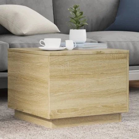 Couchtisch mit LED-Leuchten Sonoma-Eiche 50x50x40 cm von vidaXL, Couchtisch - Ref: Foro24-839870, Preis: 47,96 €, Rabatt: %